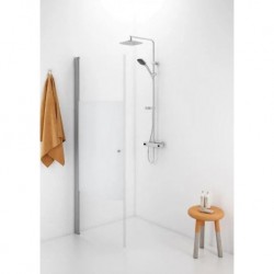 Pusapvalė dušo sienelė IDO Showerama 10-41 900, dalinai matinis stiklas