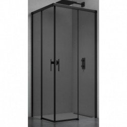Dušo kabina LUXERA 100x100 juoda/skaidri be pado