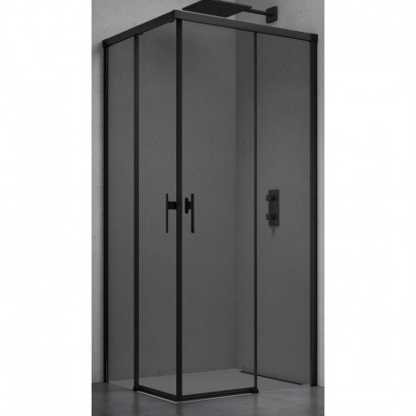 Dušo kabina LUXERA 100x100 juoda/skaidri be pado