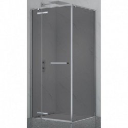 Dušo kabina PRESTIGE 120x90 chrom/pilka be pado