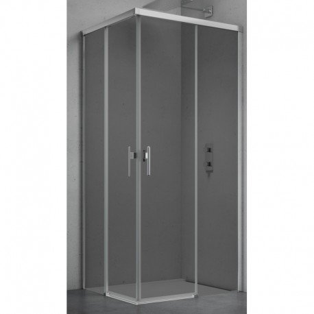 Dušo kabina LUXERA 100x100 chrom/skaidri be pado