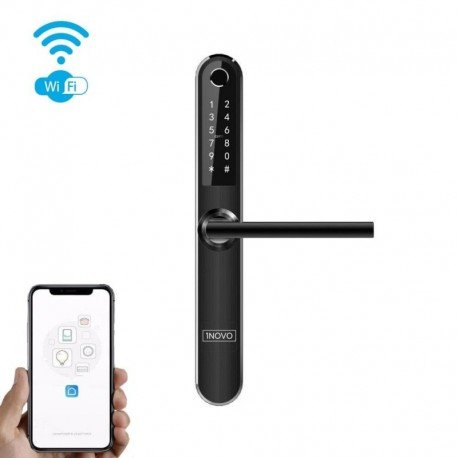 Išmanioji durų rankena iNOVO Waterproof IP55  Bluetooth Wi-Fi su nuotoliniu valdymu