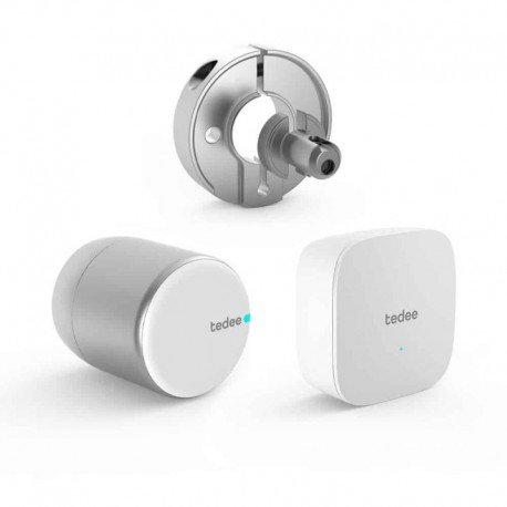 TEDEE PRO išmanios spynos komplektas Euro Bluetooth&amp;Wi-Fi su nuotoliniu valdymu sidabrinis 