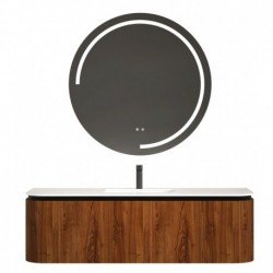 Vonios kambario spintelė su praustuvu OLIVE 150 ruda pakabinama su įleidžiamu praustuvu