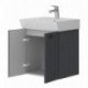 Vonios kambario spintelė su praustuvu Piccolo PC-50 tamsiai pilka pakabinama