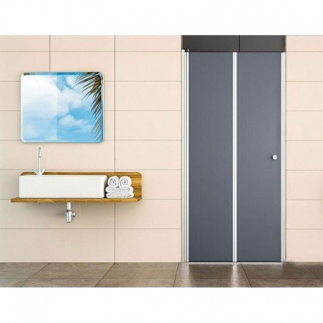 Dušo durys RAVENA Chrome D-80, su atraminiu profiliu