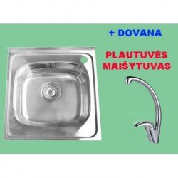  Nerūdijančio plieno plautuvė 877 uždedama su sifonu DOVANA maišytuvas  virtuvinis A2208