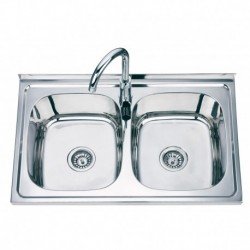 Nerūdijančio plieno plautuvė S8050P uždedama su sifonu 0.8 mm