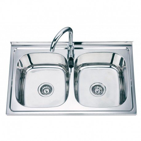 Nerūdijančio plieno plautuvė S8050P uždedama su sifonu 0.8 mm