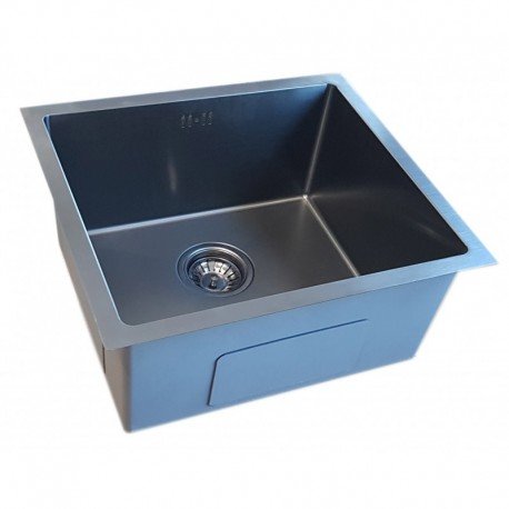 Nerūdijančio plieno plautuvė D4843HB BLACK su sifonu 1.2 mm