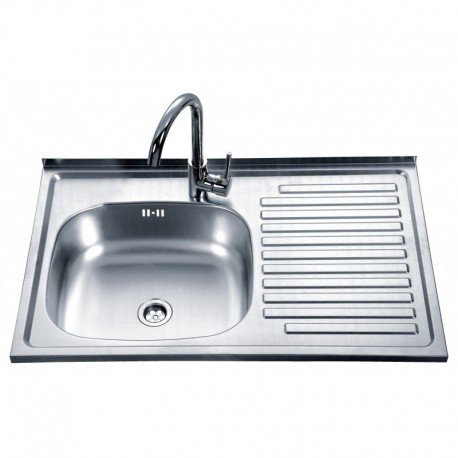 Nerūdijančio plieno plautuvė D8050AB dešinė uždedama su sifonu 0.6 mm