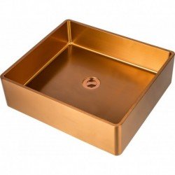 Nerūdijančio plieno plautuvė S4837HYB bronze 1.2 mm padedama ant stalviršio