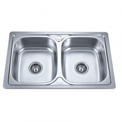 Nerūdijančio plieno plautuvė S8050PB dekor su sifonu 