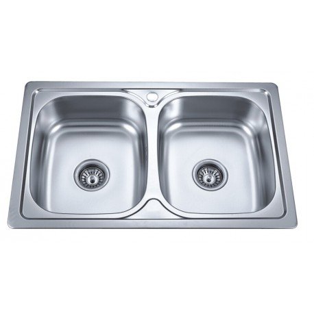 Nerūdijančio plieno plautuvė S8050PB dekor su sifonu 