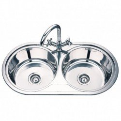 Nerūdijančio plieno plautuvė S8344P matt su sifonu