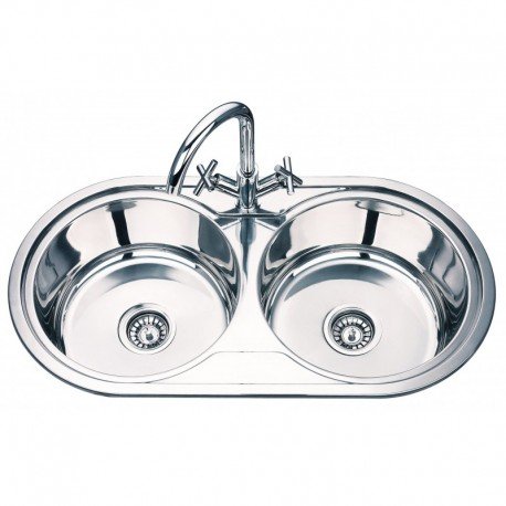 Nerūdijančio plieno plautuvė S8344P matt su sifonu