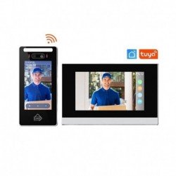 Telefonspynės komplektas daugiabučiams juoda SmartHome Wi-Fi su liečiamu ekranu Veido