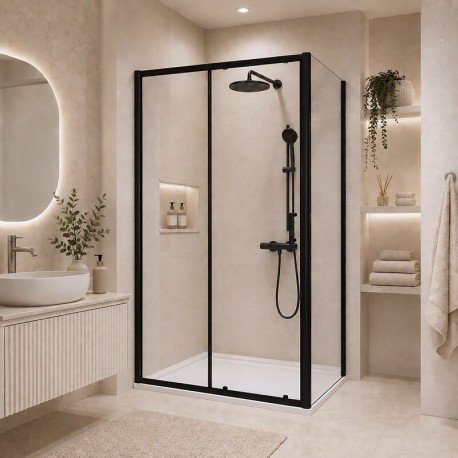 Dušo kabina CITY Asti 100x90 black