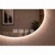 Veidrodis PEBBLE LED IŠMANUS su funkcija nuo rasojimo, laikrodžiu ir termometru