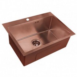 Nerūdijančio plieno plautuvė D6045HC COPPERY su sifonu