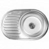 Nerūdijančio plieno plautuvė D7750PF kairė SATIN su sifonu