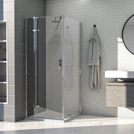 Dušo kabina AQUALUX Hinged DW 90x80, kairinė