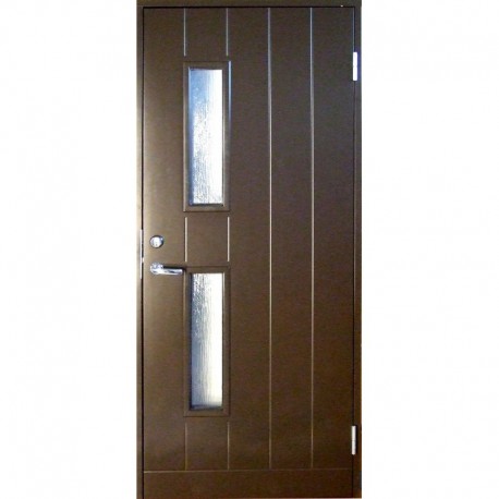 Lauko durys BASIC B028W95 su stiklo paketu 90D rudos sp.(NCS S 8005-Y20R) dešininės