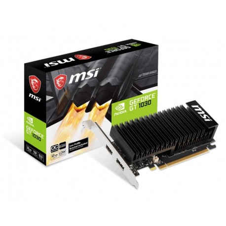 Graphics Card MSI NVIDIA GeForce GT 1030 2 GB 64 bit PCIE 3.0 16x GDDR4 Memory 2010 MHz GPU 1431 MHz