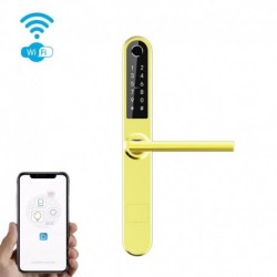 Išmanioji durų rankena iNOVO Waterproof IP55  Bluetooth&Wi-Fi su nuotoliniu valdymu Geltona