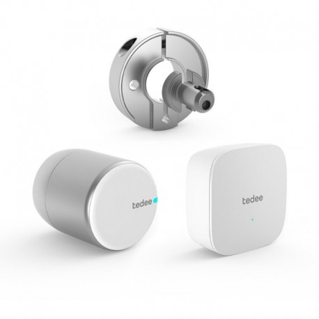 TEDEE PRO išmanios spynos komplektas Euro Bluetooth&Wi-Fi su nuotoliniu valdymu sidabrinis 